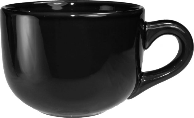Latte Cup - Black-Vitrified - 16 Oz.
