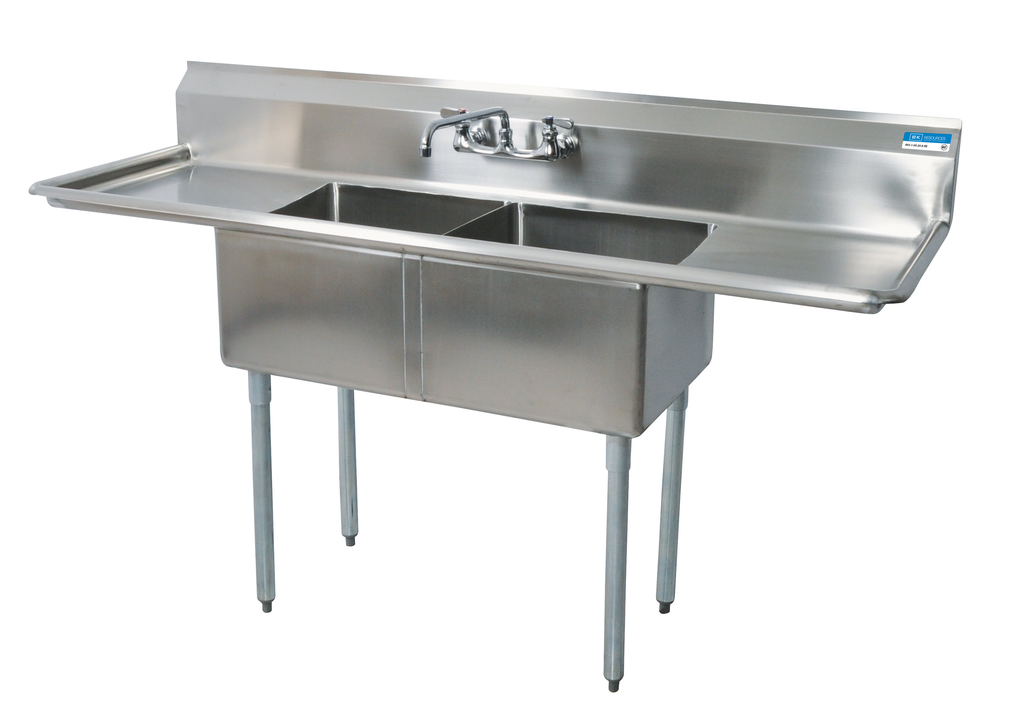 2 compartment commercial kitchen sink size