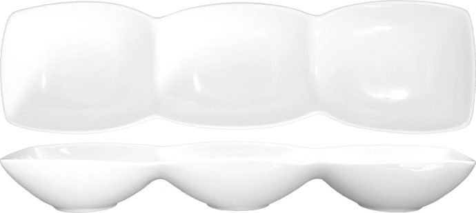 Triple Oval - Bowls, 4 Oz. per well. 14 1/2"