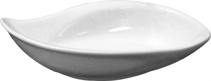 Leaf Fruit Dish, 2.5 oz. - Porcelain White 5 1/8" x 3"