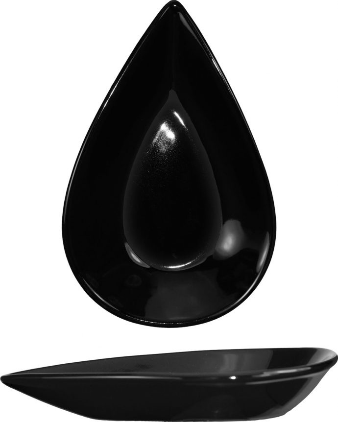 Tear Drop Fruit Dish, 3.5 oz. - Black 5 1/2" x 3 1/2"