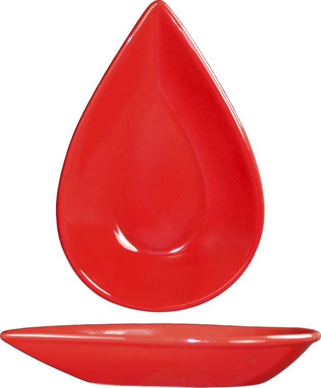 Tear Drop Fruit Dish, 3.5 oz. - Crimson Red 5 1/2" x 3 1/2"