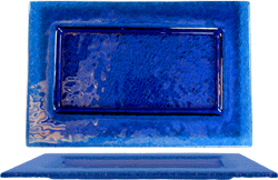 Rectangular Plate, 12" x 8", Blue Glass