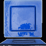 Square Dish, 9 3/4", Blue Glass