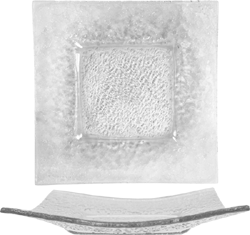 Deep Square Plate, 11 3/4", Clear Glass
