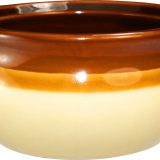 12 OZ. Caramel/Beige Onion Soup Crock 5 1/4"