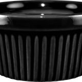 RAMF-3-B,  3 Oz Fluted Black Ramekin     3 Oz