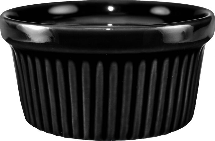 RAMF-4-B,  4 Oz Fluted Black Ramekin 4 Oz