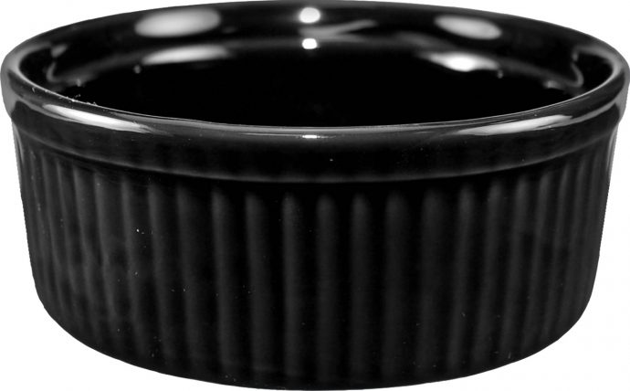 RAMF-8-B,  6 Oz Fluted Black Ramekin 6 Oz