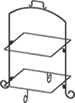 WR-132,  Plate Stand Black Iron (Kd) - 2 Tier - Square 13"