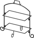 WR-152,  Plate Stand Black Iron (Kd) - 2 Tier - Rectangle