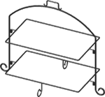 WR-212,  Plate Stand Black Iron (Kd) - 2 Tier - Rectangle
