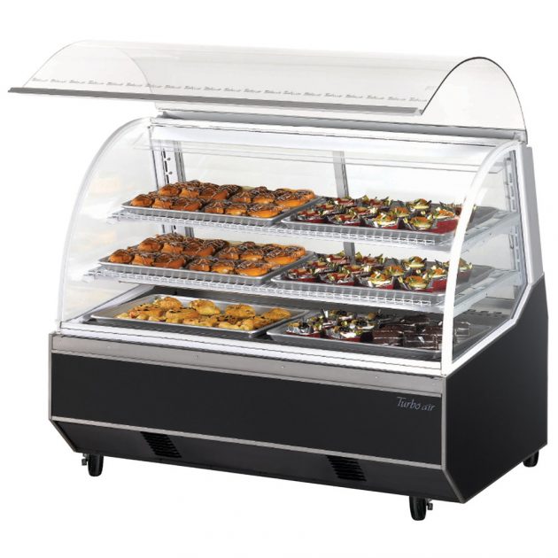 Curved Glass Dry Bakery Display Case with Lift-Up