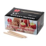 Skewer Corn Wood 5.5" (6.35mm dia) (5 boxes of 500ea per box)