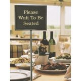 Teller Sign 11" x 14" with 15 Attractive Gold Silk Screened Messages Black Finish (2 ea/cs)