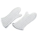 Mitt-Oven Silver 17" Cotton Fabric Coated with a Fire Retardant up to 400F (1 pair/bg)