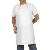 Bib Apron 36? x 42? (No Pockets) Tube Ties in White 100% Cotton (25 dz/cs)