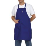 Apron-Royal Blue Bib W/Pocket  65/35 Polyester/Cotton (12 ea/cs)