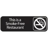 Sign 3 x 9, This is a Smoke-Free Restaurant (12 ea/bx 12 bx/cs)