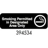 Sign 3 x 9, Smoking Permitted In Designated Area Only (12ea/bx 12bx/cs)