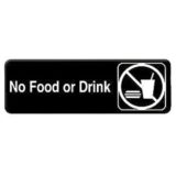 Sign 3 x 9, No Food Or Drink (12ea/bx 12ea/cs)