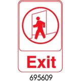 Sign 6 x 9, Exit (red letters on a white background) (6ea/bx 12 bx/cs)