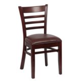 Ladder Back Walnut, Brown Upholstered Seat ( 2 ea/cs )