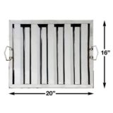 Grease Filter 20" With x 16" Height S/S (1 ea/bx 6 bx/cs)