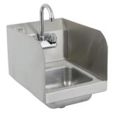 Hand Sink 9 x 9 x 5 Side Splash with Straight Handle Faucet NSF (1 ea/cs)