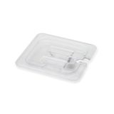 Polycarbonate Cover 1/6 Size Notched with Handle NSF (12 ea/bx 4 bx/cs)